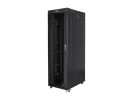 foto de ARMARIO LANBERG RACK 19 42U 800X1200 FLAT PACK NEGRO PUERTA CRISTAL CON LCD