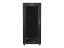 foto de ARMARIO LANBERG RACK 19 22U 800X800 FLAT PACK NEGRO PUERTA CRISTAL CON LCD