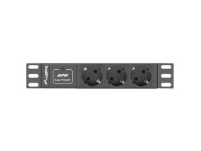 foto de REGLETA LANBERG 1U 16A 3X SCHUKO RACK 10 2M NEGRO