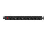 foto de REGLETA LANBERG 1U 16A 9X SCHUKO RACK 19 3M NEGRO