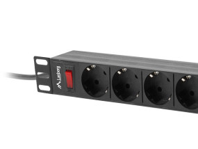 foto de REGLETA LANBERG 1U 16A 9X SCHUKO RACK 19 3M NEGRO