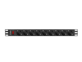 foto de REGLETA LANBERG 1U 16A 9X SCHUKO RACK 19 3M NEGRO