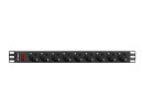 foto de REGLETA LANBERG 1U 16A 9X SCHUKO RACK 19 3M NEGRO