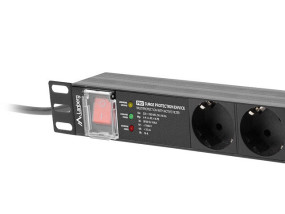 foto de REGLETA LANBERG 1U 16A 7X SCHUKO RACK 19 2M NEGRO