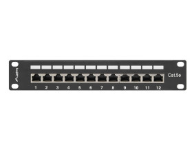 foto de PATCH PANEL LANBERG 12 PUERTOS 1U 10 CAT.5E BLINDADO NEGRO