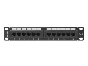 foto de PATCH PANEL LANBERG 12 PUERTOS 1U 10 CAT.6 NEGRO