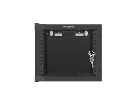 foto de ARMARIO LANBERG MURAL RACK 10 4U/280X310 FLAT PACK NEGRO PUERTA CRISTAL