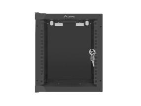 foto de ARMARIO LANBERG MURAL RACK 10 6U/280X310 FLAT PACK NEGRO PUERTA CRISTAL
