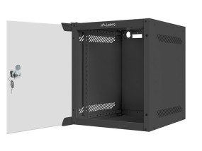 foto de ARMARIO LANBERG MURAL RACK 10 6U/280X310 FLAT PACK NEGRO PUERTA CRISTAL