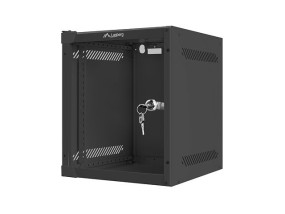 foto de ARMARIO LANBERG MURAL RACK 10 6U/280X310 FLAT PACK NEGRO PUERTA CRISTAL