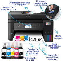foto de IMPRESORA EPSON MULTIFUNCIONAL INKJET A4 ECOTANK ET-3850