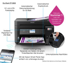 foto de IMPRESORA EPSON MULTIFUNCIONAL INKJET A4 ECOTANK ET-3850