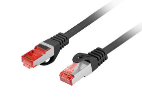 foto de CABLE RED LANBERG LATIGUILLO CAT.6 S/FTP LSZH CU 0.5M NEGRO FLUKE  PASSED