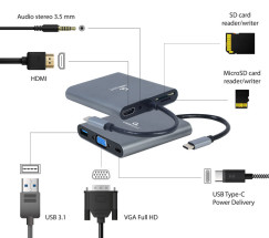 foto de HUB GEMBIRD 6 EN 1 USB C GRIS