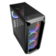 foto de CAJA ATX SHARKOON TK5M RGB 2XUSB3.0 1XUSBtipoC SIN FUENTE NEGRO