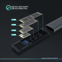 foto de CARCASA HDD TOOQ SSD M.2 NGFF/NVMe GRIS