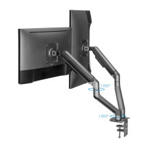foto de SOPORTE MESA TOOQ 2 PANTALLAS 17-32 GRIS/NEGRO