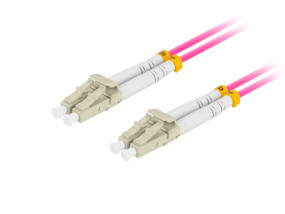 foto de CABLE DE FIBRAOPTICA LANBERG 1M MULTI LC/UPC-LC/UPC DUPLEX OM4 50/125 LSZH VIOL