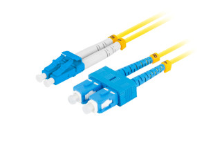 foto de CABLE DE FIBRAOPTICA LANBERG 1M MONO SC/UPC-LC/UPC DUPLEX G657A1 LSZH AMARILL