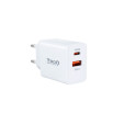 foto de CARGADOR PARED TOOQ USB-C/PD 20W, USB-A/QC 18W BLANCO
