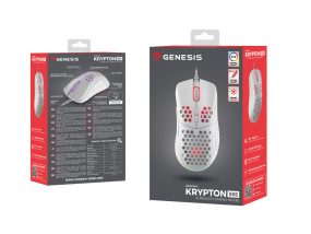 foto de RATON GAMING GENESIS KRYPTON 555 RGB SENSOR PMW3333 8000 DPI BLANCO