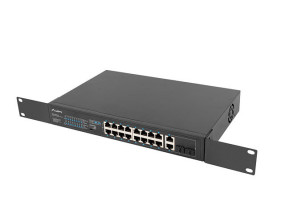 foto de SWITCH LANBERG 18 PTOS 100MB 16xPOE+/2x GBIT ETHER 250W RACK 19
