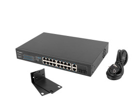 foto de SWITCH LANBERG 18 PTOS 100MB 16xPOE+/2x GBIT ETHER 250W RACK 19