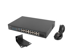 foto de SWITCH LANBERG 18 PTOS 100MB 16xPOE+/2x GBIT ETHER 150W RACK 10/19