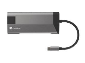 foto de ADAPTADOR NATEC FOWLER PLUS USB-C->3XUSB 3.0,HDMI 4K,USB-C PD,RJ45,SD,MSD