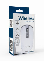 foto de RATON GEMBIRD OPTICAL WHITE SILVER RF INALAMBRICO PILAS