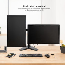 foto de SOPORTE MESA TOOQ 2 PANTALLAS 17-32 NEGRO