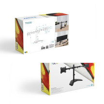 foto de SOPORTE MESA TOOQ 2 PANTALLAS 17-32 NEGRO
