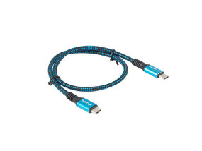 foto de CABLE USB-C 4.0 LANBERG MACHO/MACHO 0.5M 100W 8K 30HZ NEGRO/AZUL