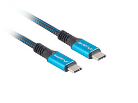 foto de CABLE USB-C 4.0 LANBERG MACHO/MACHO 1.2M 100W 8K 30HZ NEGRO/AZUL