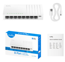 foto de SWITCH CUDY 8-PORT 10/100 MBPS DESKTOP SWITCH FS108D