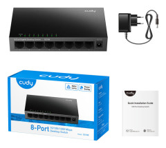 foto de SWITCH CUDY 8-PORT GIGABIT METAL SWITCH GS108