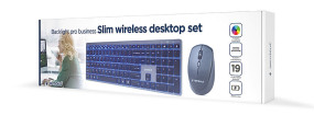 foto de COMBO TECLADO RATON GEMBIRD BUSINESS SLIM RETROILUMINADO INALAMBRICO PT NEGRO