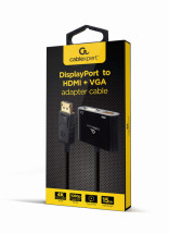 foto de DISPLAY GEMBIRD PORT MACHO A HDMI HEMBRA + CABLE ADAPTADOR VGA HEMBRA NEGRO