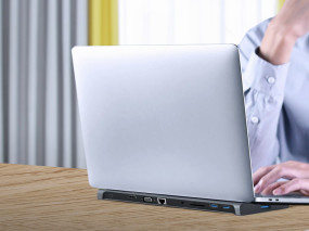 foto de ADAPTADOR MULTIPUERTO USB TIPO C 10 EN 1 3 5 MM GRIS ESPACIAL