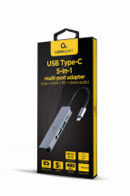 foto de ADAPTADOR MULTIPUERTO GEMBIRD USB TIPO C 5 EN 1 HUB HDMI PD AUDIO ESTERO