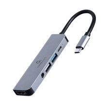 foto de ADAPTADOR MULTIPUERTO USB TIPO C 5 EN 1 HUB HDMI PD AUDIO ESTERO
