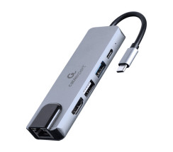 foto de ADAPTADOR MULTIPUERTO USB TIPO C 5 EN 1 HUB HDMI PD LAN
