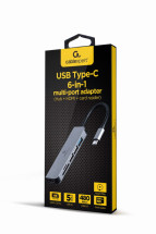 foto de ADAPTADOR MULTIPUERTO USB TIPO-C 6 EN 1 HUB HDMI LECTOR DE TARJETAS