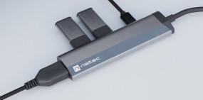 foto de ADAPTADOR NATEC FOWLER SLIM USB-C 2XUSB 3.0,HDMI 4K,USB-C PD