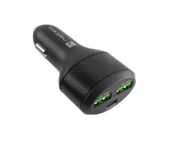 foto de CARGADOR COCHE NATEC CONEY 2XUSB, 1XUSB-C QC3.0, PD 3.0 84W NEGRO