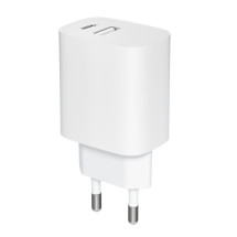 foto de LEOTEC CARGADOR 20W CARGA RAPIDA 1 USB TIPO-C PD 1 USB-A BLANCO