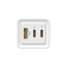 foto de LEOTEC CARGADOR 65W GaN CARGA RAPIDA 2 USB TIPO-C PD 1 USB-A BLANCO