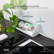 foto de CARGADOR DE PARED TOOQ GAN USB-C PD USB-A QC 30W