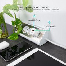 foto de CARGADOR DE PARED TOOQ USB-C PD USB-A QC 20W