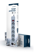 foto de REGLETA GEMBIRD  5 ENCHUFES, PROTECTOR CONTRA SOBRETENSIONES, 15 PIES